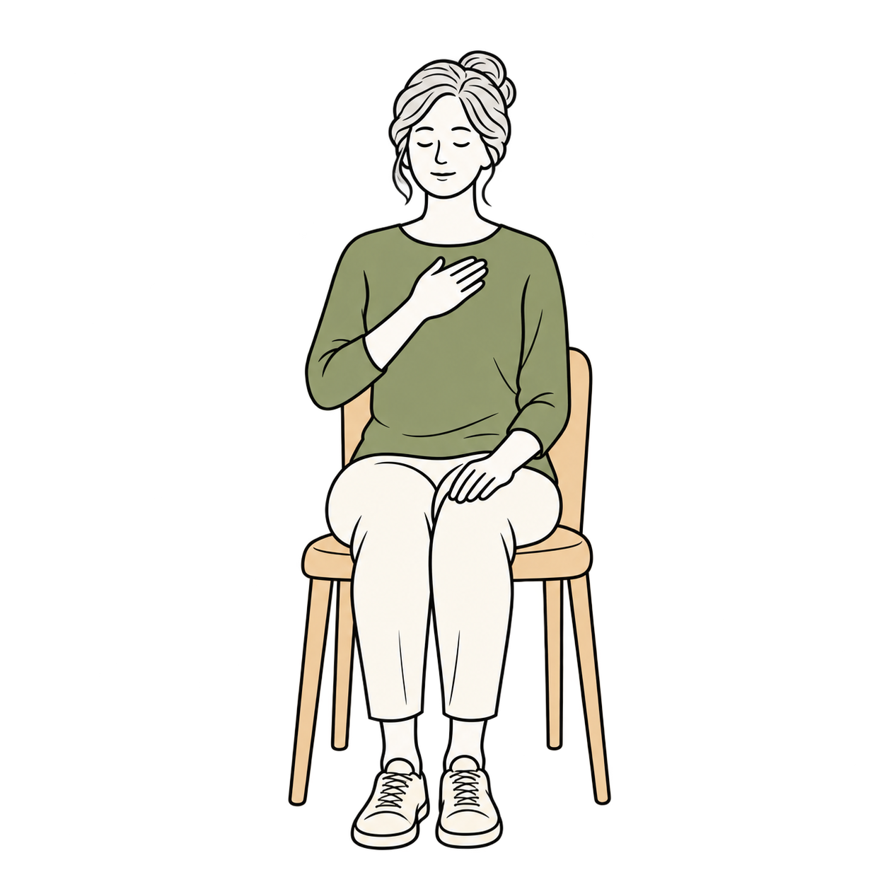 Illustration of gentle seated movement for older adults